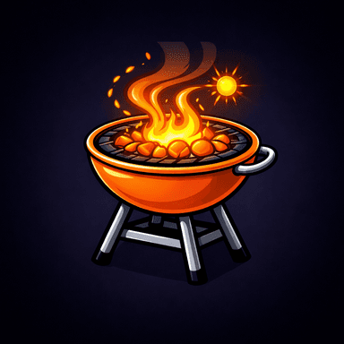 Grill Tonight app icon — a blazing grill