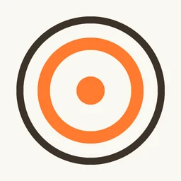 Tighter app icon: an orange bullseye inside a dark ring